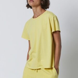 EUC Yellow Velvet by Jenny Graham "Topanga" Cotton S/S T-Shirt Sz Small
